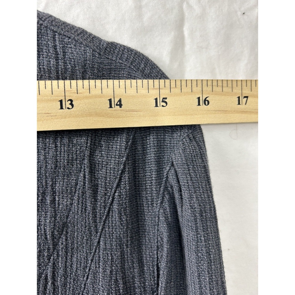 Soft Surroundings Crinkle Gauze Tunic XS Gray Rosette Pocket Boho Lagenlook - Picture 9 of 16